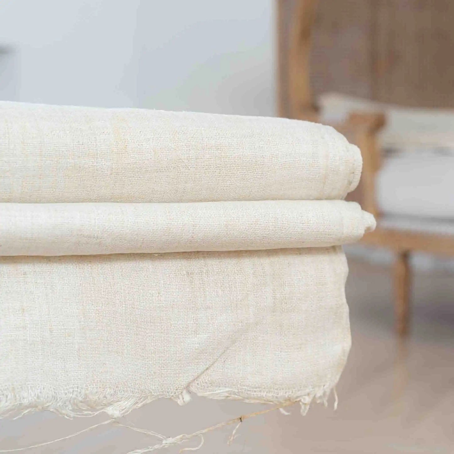 Handwoven Raw Hemp – Beige - Our Signature Fabric