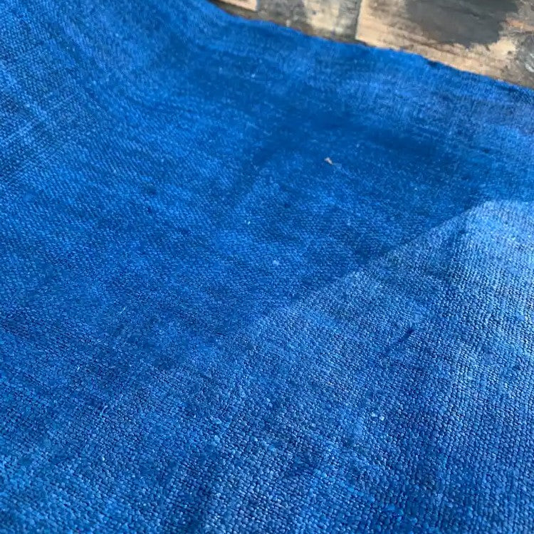 Close-up of blue fabric texture