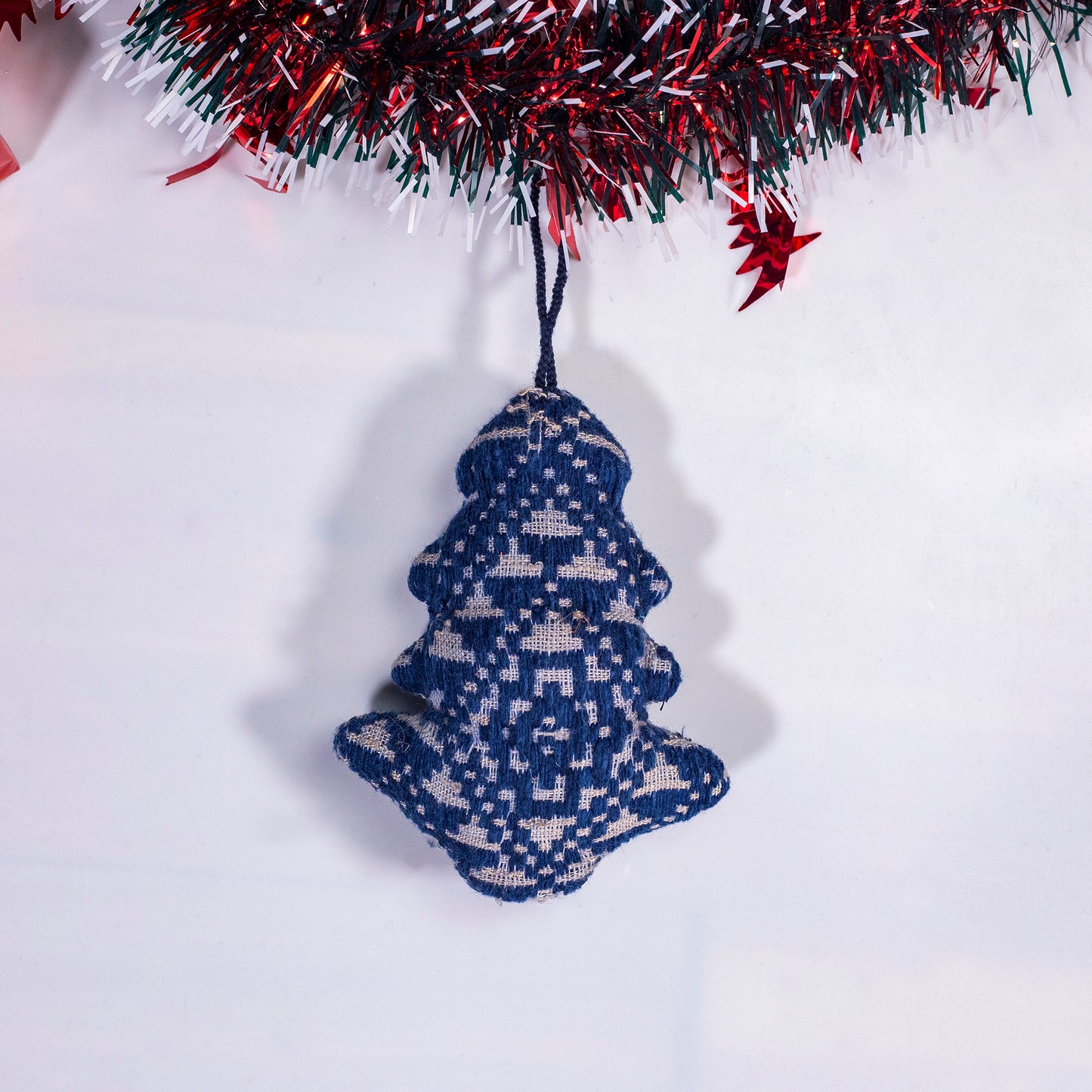 Christmas Tree decor- Blue Hand-woven fabric